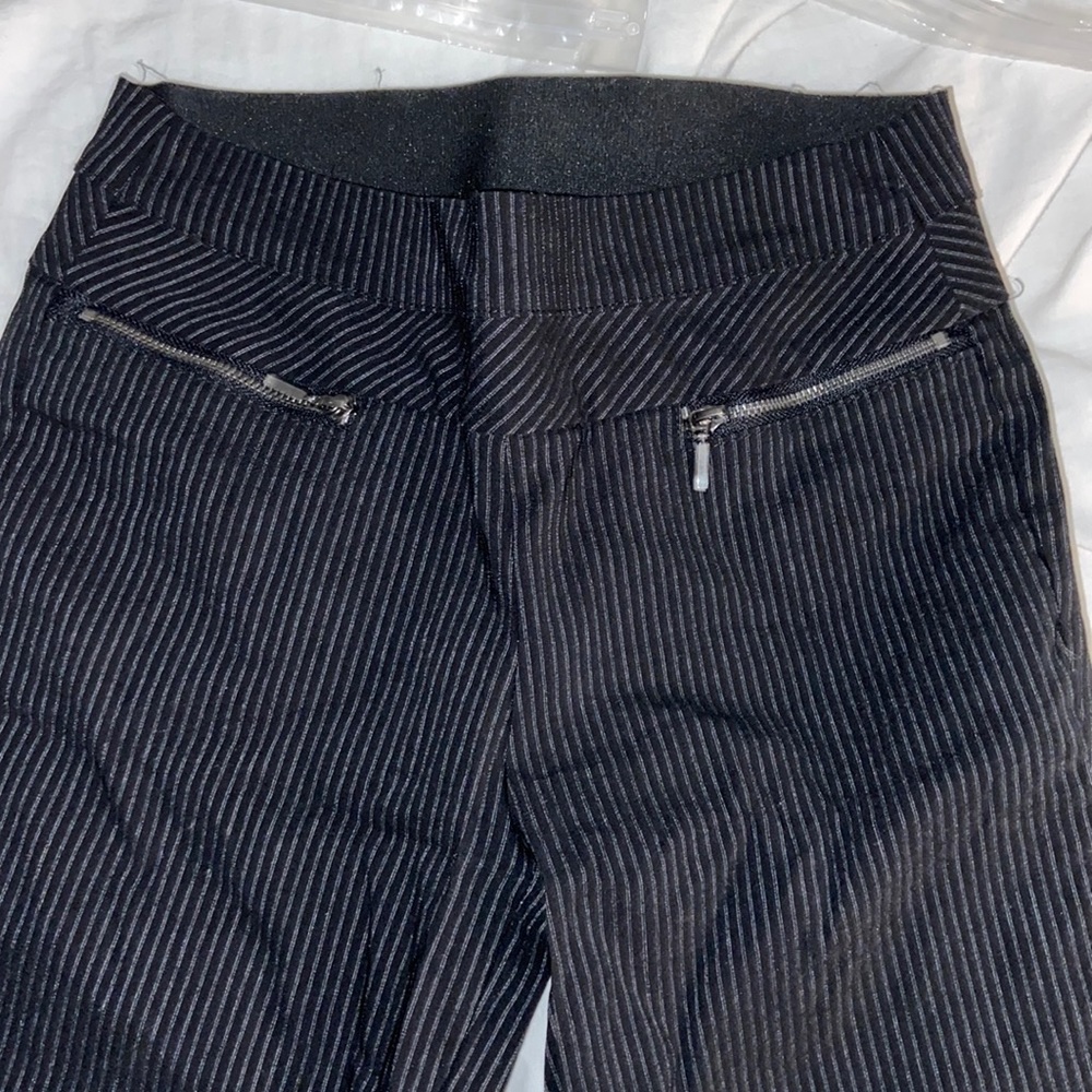 Black striped dress pants